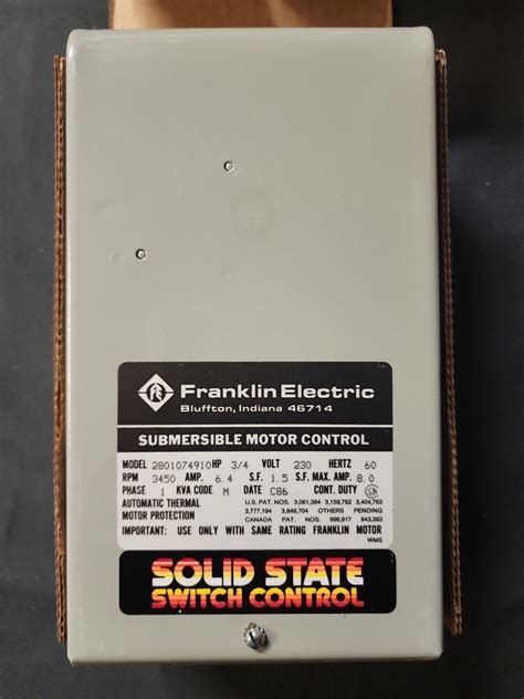 franklin electric control box 2801074915|Franklin Electric 2801074915 QD Submersible Motor .